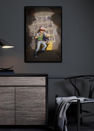 Ash Pikachu Art | Acrylic, Metal & Canvas [variant_option1] Print, Premium Wall Art by Snapping Turtle Gallery