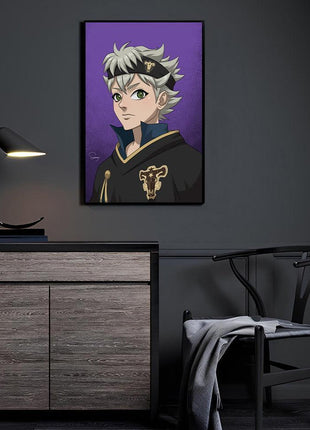 Asta Wall Art | Black Clover Acrylic, Metal & Canvas Print - Snapping Turtle Gallery