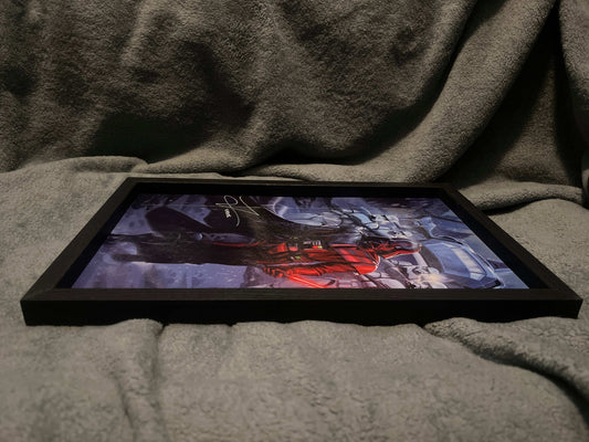 Autographed Darth Vader with Stormtroopers 11x17 Framed Print Signed by Tom O’Connell – Close-Up of Autograph