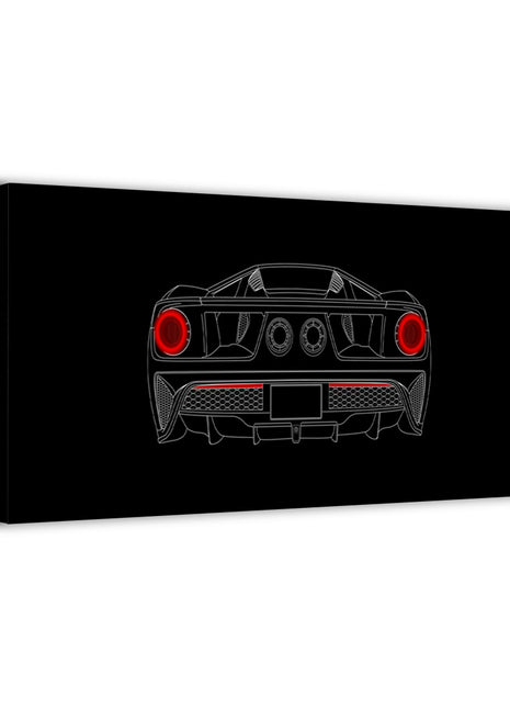 Garage Wall Art | Backfire Blueprint Supercar Acrylic, Metal & Canvas - Snapping Turtle Gallery