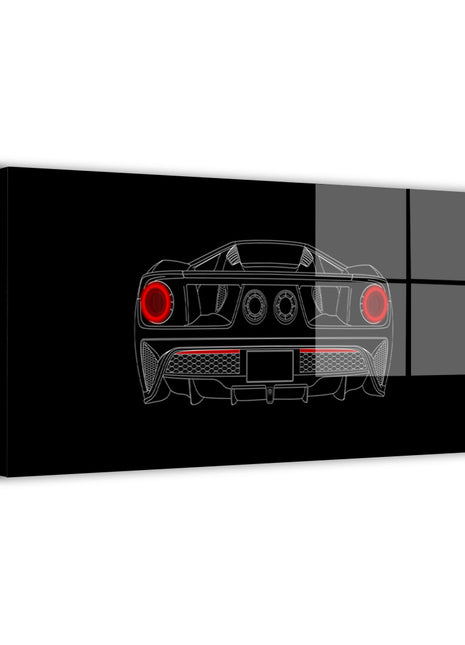 Garage Wall Art | Backfire Blueprint Supercar Acrylic, Metal & Canvas - Snapping Turtle Gallery