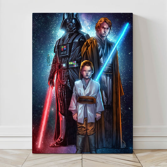 16x24 Star Wars canvas with young Anakin, Jedi Anakin, and Darth Vader
