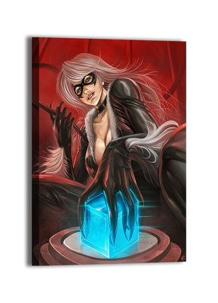 Black Cat Wall Art | Wizyakuza Acrylic, Metal & Canvas Print - Snapping Turtle Gallery