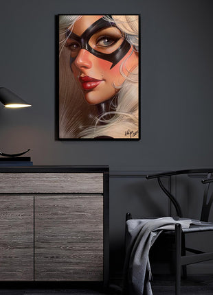 Black Cat Wall Art | Aurelio Rigoni Acrylic, Metal & Canvas Print - Snapping Turtle Gallery