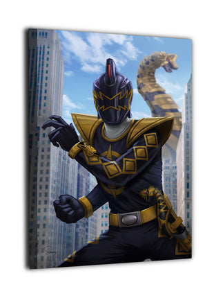 Black Dino Ranger Wall Art | Power Rangers Acrylic, Metal & Canvas - Snapping Turtle Gallery