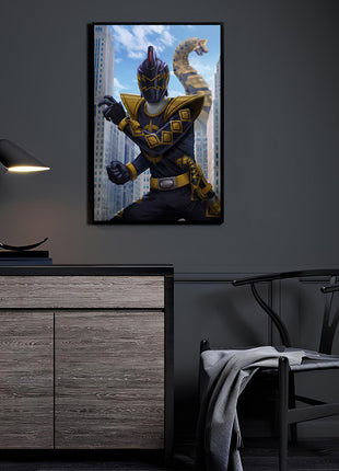 Black Dino Ranger Wall Art | Power Rangers Acrylic, Metal & Canvas - Snapping Turtle Gallery