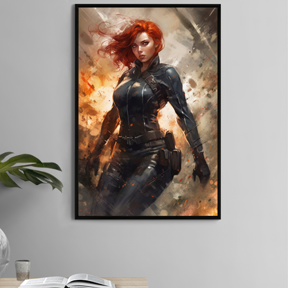 Black Widow Watercolors Wall Art on premium canvas, acrylic, and metal – front view