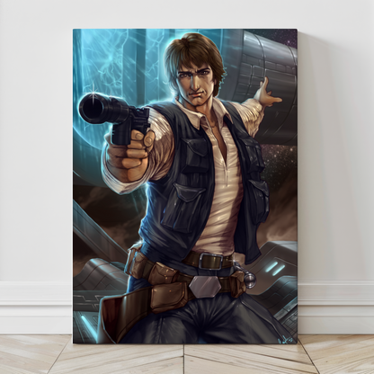 Large Star Wars canvas print of Han Solo – blaster out front