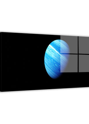 Space Wall Art | Blue Giant Horizon Planet HD Acrylic, Metal & Canvas - Snapping Turtle Gallery