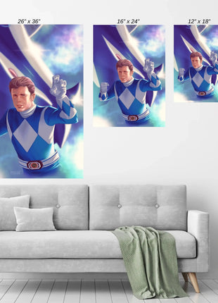 Blue Ranger Wall Art | Triceratops Tactician | Snapping Turtle Gallery - Snapping Turtle Gallery