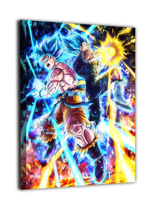 Blue Ascension Goku and Vegeta Dragon Ball Super Wall Art