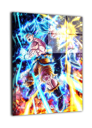 Blue Ascension Goku and Vegeta Dragon Ball Super Wall Art