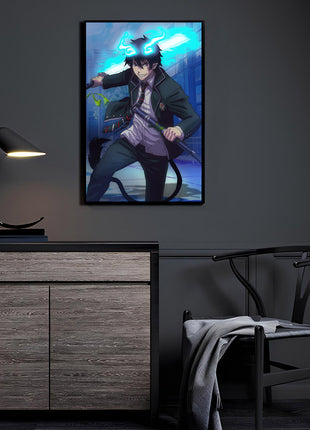 Rin Okumura Wall Art | Blue Exorcist Canvas, Metal & Acrylic Print - Snapping Turtle Gallery