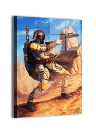 Boba Fett Desert Art | Acrylic, Metal & Canvas - Snapping Turtle Gallery