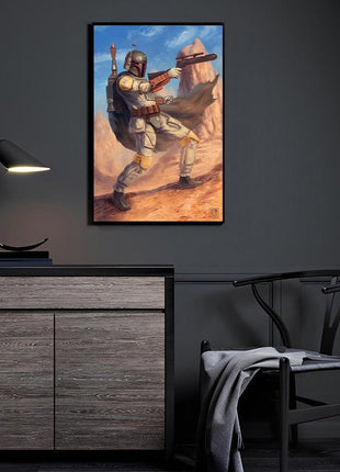 Boba Fett Desert Art | Acrylic, Metal & Canvas - Snapping Turtle Gallery