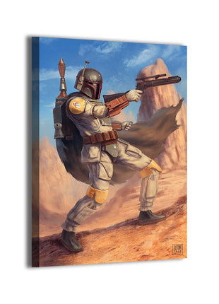 Boba Fett Desert Art | Acrylic, Metal & Canvas - Snapping Turtle Gallery