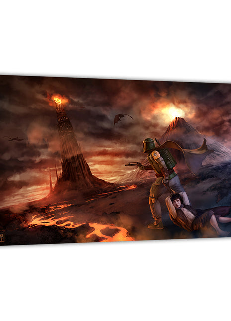 Boba Fett & Frodo Wall Art | Crossover Fan Art | Snapping Turtle Gallery - Snapping Turtle Gallery