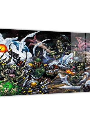 Boba Fett vs Predator Wall Art | Star Wars Acrylic, Metal & Canvas - Snapping Turtle Gallery