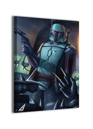 Boba Fett vs Shredder Wall Art | Crossover Fan Art | Snapping Turtle Gallery [variant_option1] Print, Premium Wall Art by Snapping Turtle Gallery