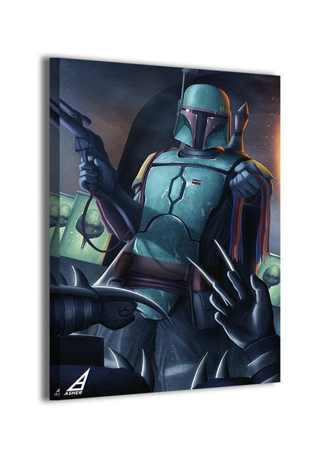 Boba Fett vs Shredder Wall Art | Crossover Fan Art | Snapping Turtle Gallery [variant_option1] Print, Premium Wall Art by Snapping Turtle Gallery