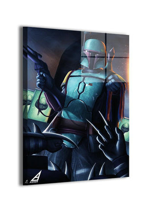 Boba Fett vs Shredder Wall Art | Crossover Fan Art | Snapping Turtle Gallery [variant_option1] Print, Premium Wall Art by Snapping Turtle Gallery
