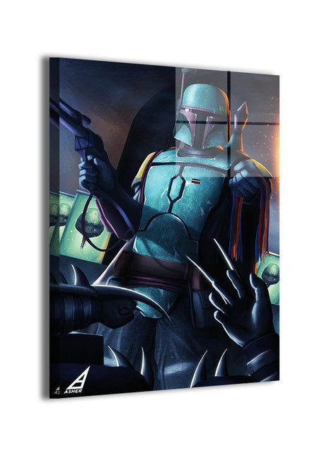 Boba Fett vs Shredder Wall Art | Crossover Fan Art | Snapping Turtle Gallery [variant_option1] Print, Premium Wall Art by Snapping Turtle Gallery