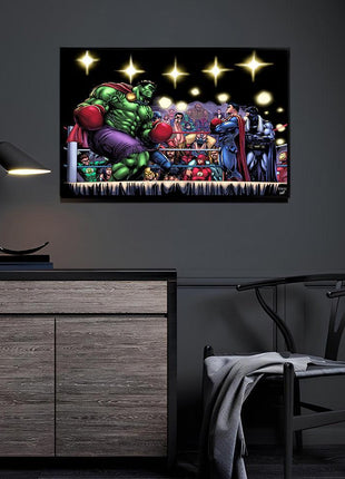 Hulk Superman Boxing Art | Acrylic, Metal & Canvas - Snapping Turtle Gallery