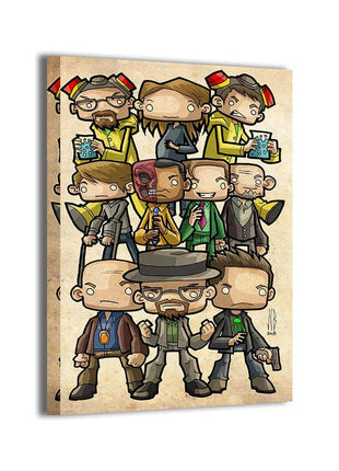 Breaking Bad Wall Art | Chemical Chaos Chibis | Snapping Turtle Gallery [variant_option1] Print, Premium Wall Art by Snapping Turtle Gallery