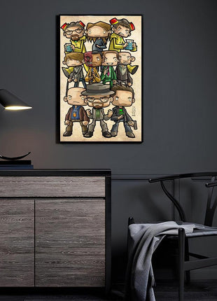 Breaking Bad Wall Art | Chemical Chaos Chibis | Snapping Turtle Gallery [variant_option1] Print, Premium Wall Art by Snapping Turtle Gallery