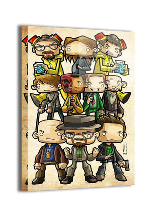 Breaking Bad Wall Art | Chemical Chaos Chibis | Snapping Turtle Gallery [variant_option1] Print, Premium Wall Art by Snapping Turtle Gallery