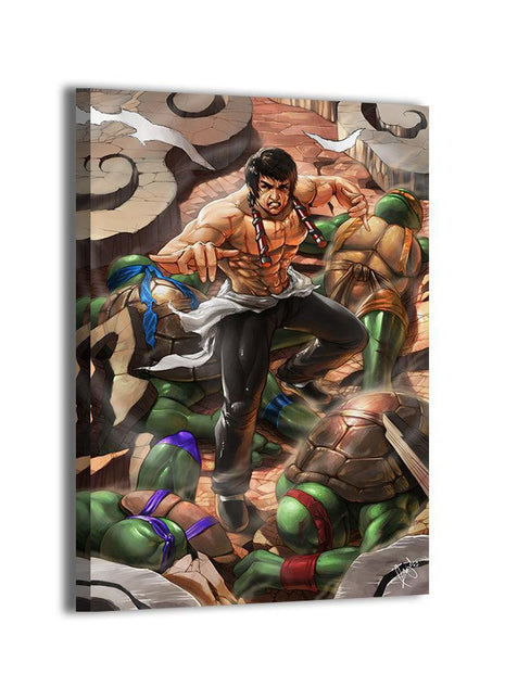 Bruce Lee vs TMNT Wall Art | Crossover Fan Art | Snapping Turtle Gallery [variant_option1] Print, Premium Wall Art by Snapping Turtle Gallery