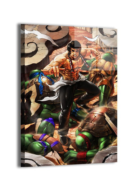 Bruce Lee vs TMNT Wall Art | Crossover Fan Art | Snapping Turtle Gallery [variant_option1] Print, Premium Wall Art by Snapping Turtle Gallery