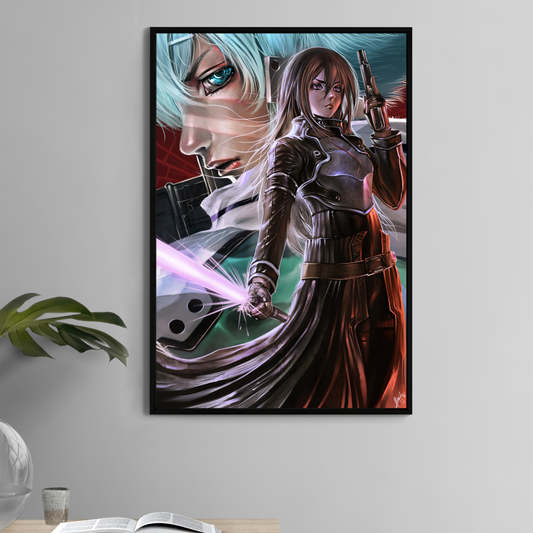 11x17 Sword Art Online Print Featuring Kirito and Sinon in Gun Gale Online – Artwork by Bryce & Ceasar