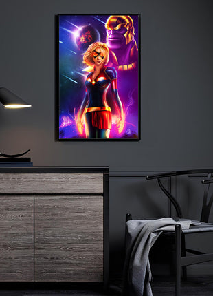 Cosmic Last Stand Captain Marvel & Thanos Wall Art