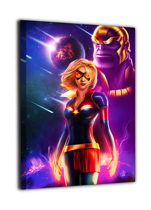 Cosmic Last Stand Captain Marvel & Thanos Wall Art