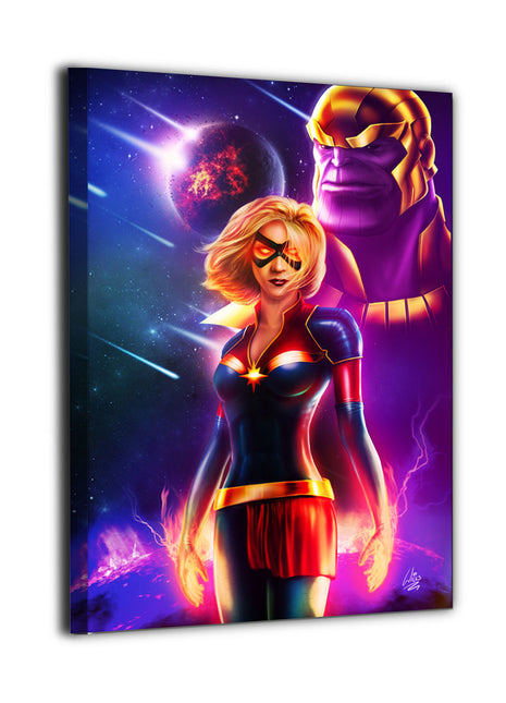 Cosmic Last Stand Captain Marvel & Thanos Wall Art