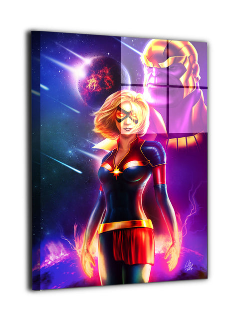 Cosmic Last Stand Captain Marvel & Thanos Wall Art