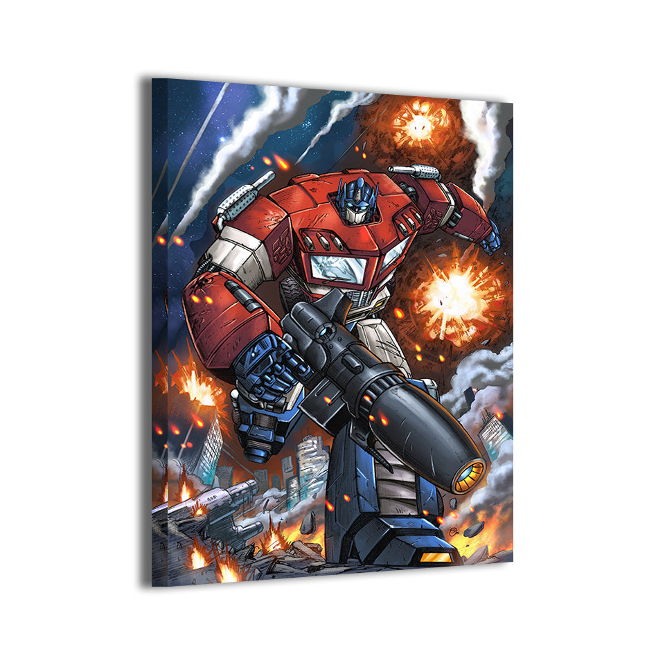 Optimus Prime by Verry Woong; gallery-wrapped, ready to hang.