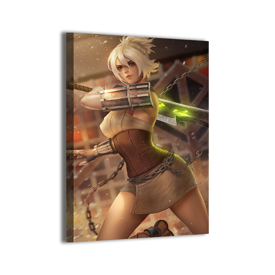 riven league of legends by nopeys on gallery-wrapped canvas, ready to hang.