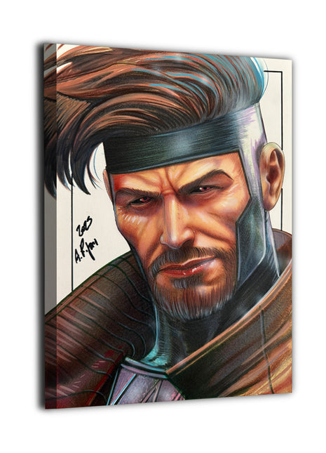  Charged Intent Canvas Print — Gambit artwork by Aurelio Rigoni; gallery-wrapped, ready to hang.