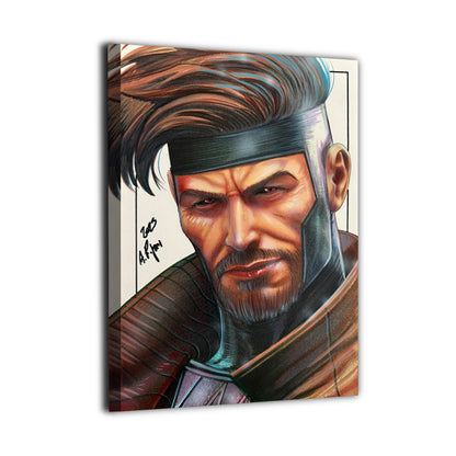  Charged Intent Canvas Print — Gambit artwork by Aurelio Rigoni; gallery-wrapped, ready to hang.