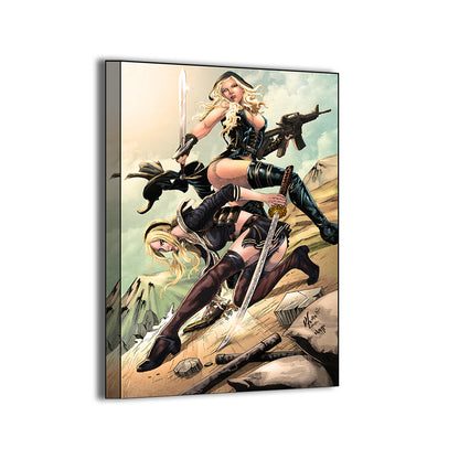 cinematic sucker punch wall art showing two heroines ready for combat.