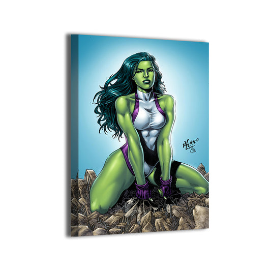 she-hulk (jennifer walters) by Vhon Remot; gallery-wrapped, ready to hang.