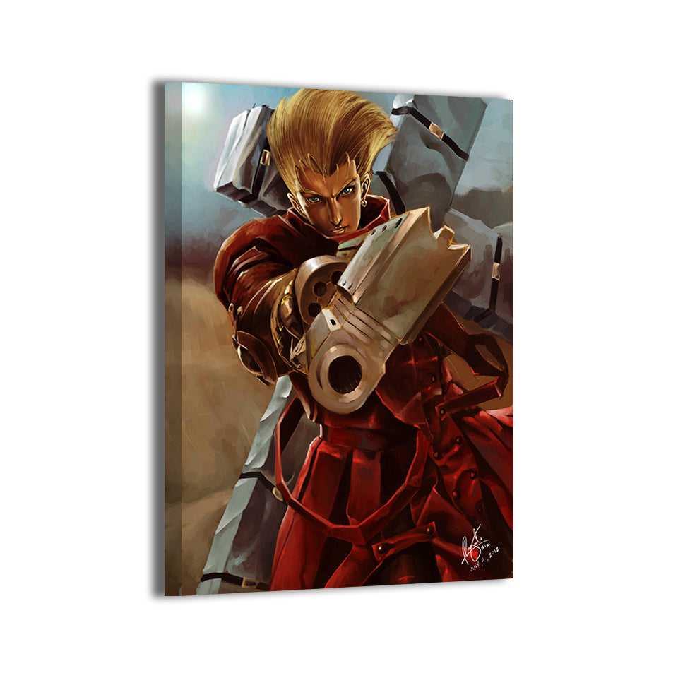Vash the Stampede gunslinger pose by Ceasar; gallery-wrapped, ready to hang.