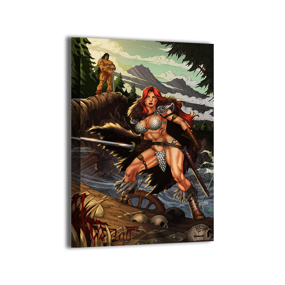 Red Sonja by Verry Woong and Splash Colors; gallery-wrapped, ready to hang.