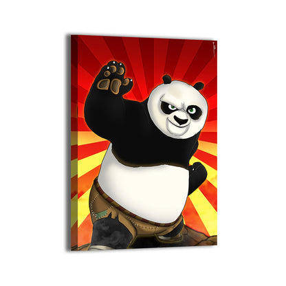 Kung Fury Panda Canvas Print — Po the panda ready for battle, artwork by Emmanuel Centeno; gallery-wrapped, ready to hang.