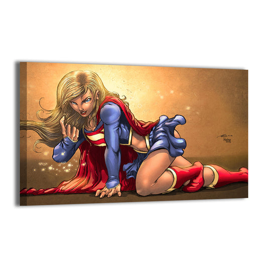 Supergirl in powerful pose; gallery-wrapped canvas by Brian Balando and NAHP.