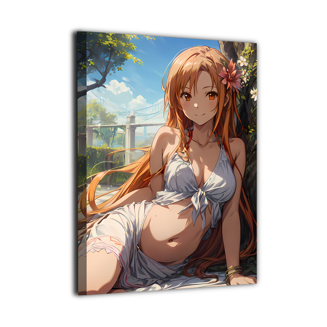 Lightning Flash Canvas Print — anime sword heroine artwork by Hikari Harmony gallery-wrapped, ready to hang.