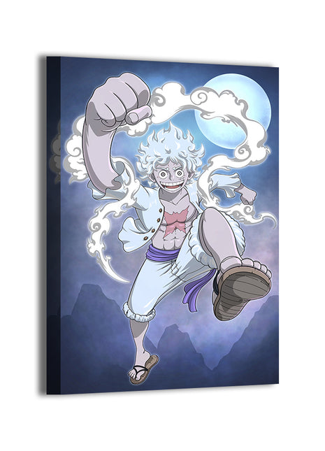 Luffy Gear 5 Canvas Print — art by Christian Padustan; gallery-wrapped, ready to hang.