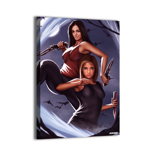 buffy and hope by Ben Asher; gallery-wrapped canvas, ready to hang.